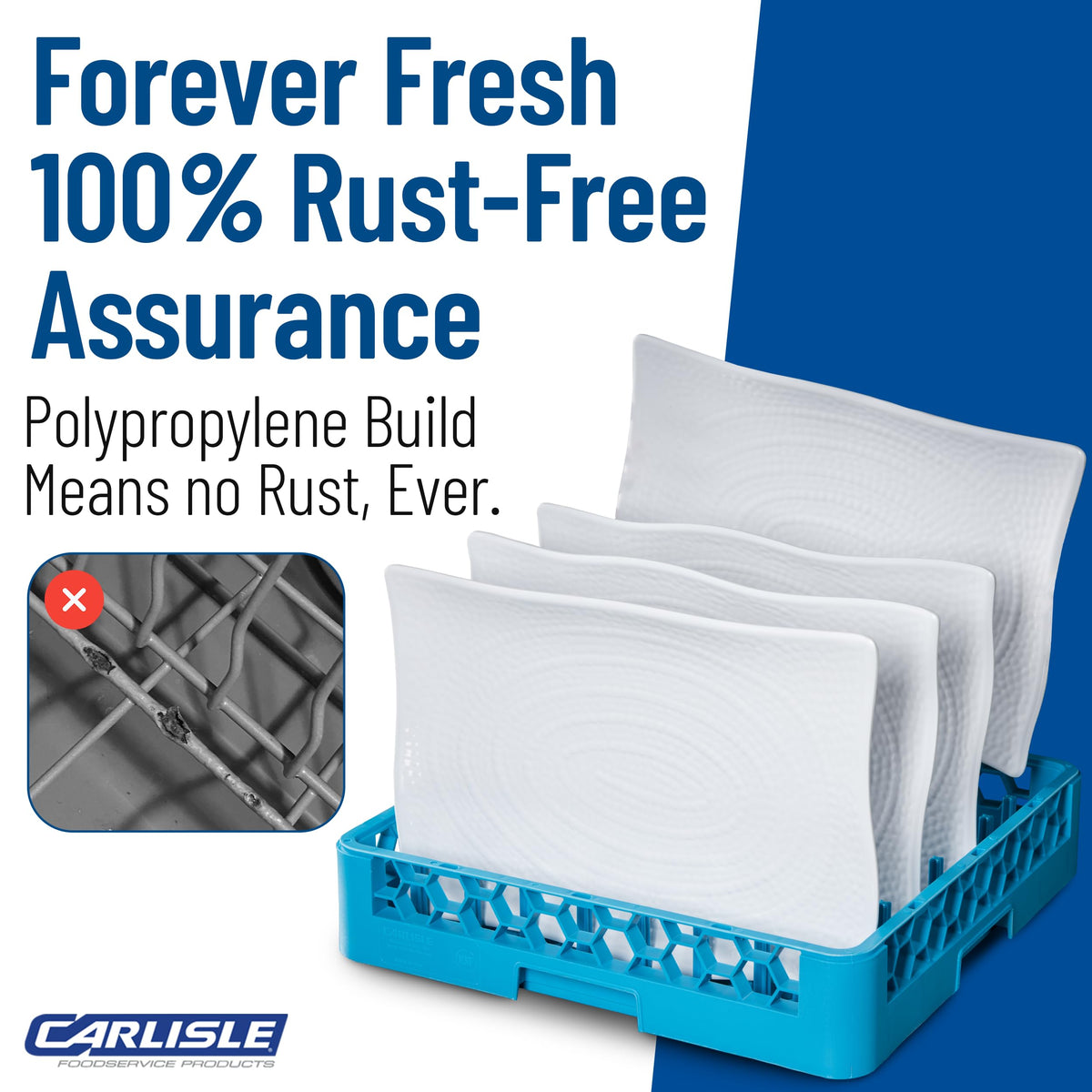 Carlisle FoodService Products RP-14 Blue Color – Polypropylene OptiClean All Purpose Plate and Tray Rack