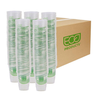 ECO PRODUCTS GreenStripe Clear Disposable Cold Water Cups, 7 oz, 1000 Count