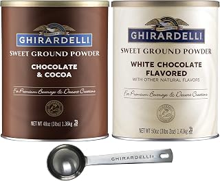 Ghirardelli Sweet Ground Chocolate 3 lb & White Chocolate 3.12 lb Powder