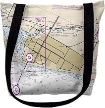 Betsy Drake TY11425VM 16 x 16 in. Venice Inlet Florida Nautical Map Tote Bag - Medium Black