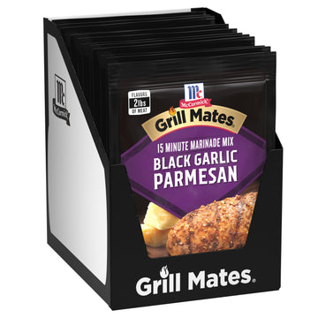 McCormick Black Garlic Parmesan 3-In-1 Seasoning Mix by Grill Mates – 1 Ounce (Pack of 12), Brown, Pack of 12
