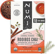 Numi Organic Rooibos Chai Tea, 18 Herbal Tea Bags, Caffeine Free