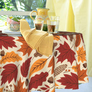 KIYIYZER Autumn Leaf Round Tablecloth, 60 Inch Diameter, Yellow