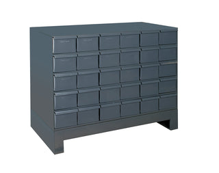 30 Drawer Cabinet 17 ASY. Unit by Durham – 34"D x 17.3"W x 26.9"H (30 Drawers), Blend, Grey, Model 027-95
