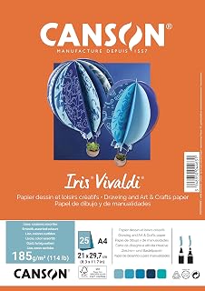 Canson Iris VivaldiA4 Pack of 25 Sheets 185 g/m² Assorted Colours Blue