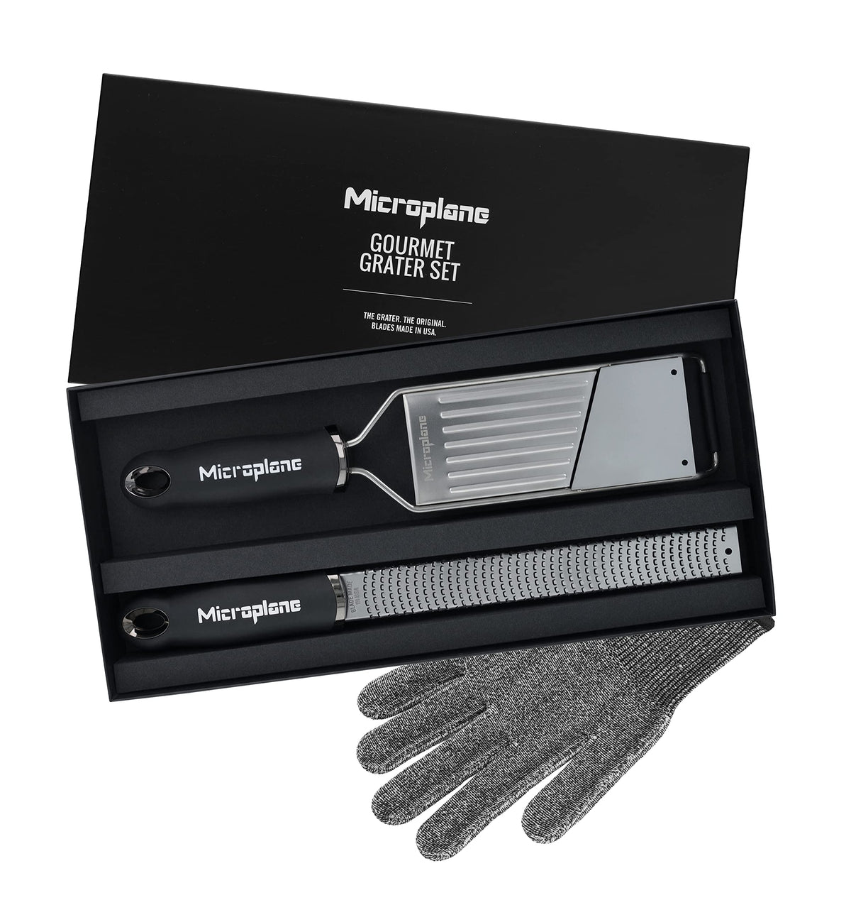 Gourmet Kitchen Grater by Microplane – 335x160x39mm, Stainless steel Plastic, Black, Model 36179E