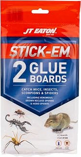 JT Eaton 198 Stick-Em® Mouse & Insect Glue Trap, 2-Pack, Non-Poisonous, Indoor/Outdoor Use
