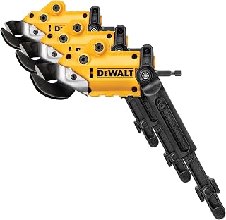 DEWALT Metal Shear/Cutter Drill Attachment, Impact Ready, 360 Degree Pivoting Head, Cuts 18GA Material (DWASHRIR)(Yellow, Black) (Pack of 3)
