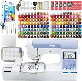 Brother PE900 5" x 7" Embroidery Machine with 160 Embroidery Thread Spools and Accessories