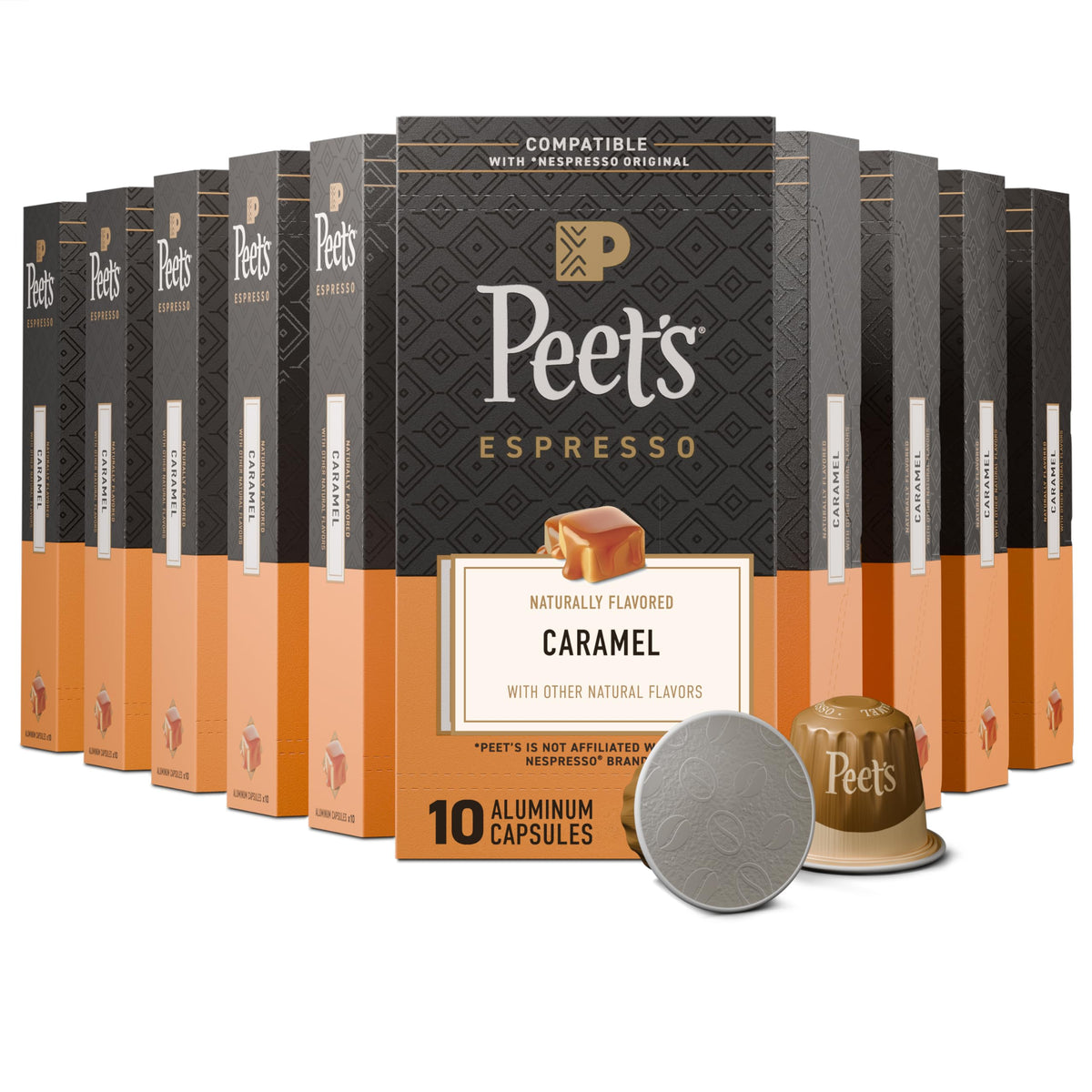Peet's Coffee Caramel / 10 Count (Pack of 10) / Brown Coffee Gifts