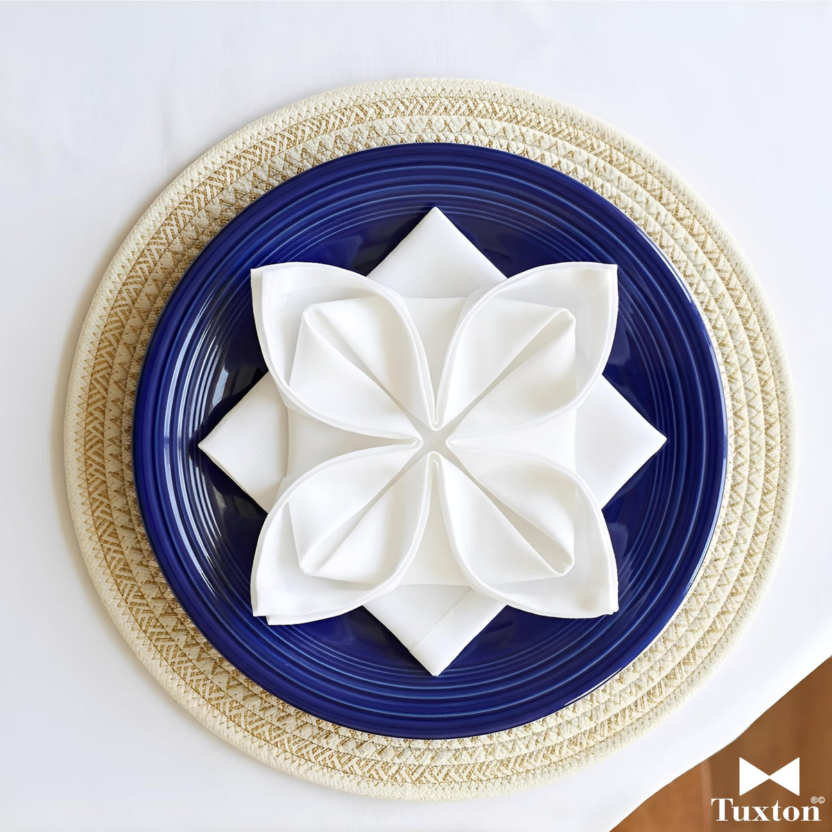 Home Concentrix Dinner Plate by Tuxton – Medium, Ceramic, Blue, Model THCCA104-6B
