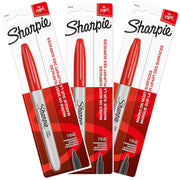 Permanent Markers by Sharpie – 1 Count (Pack of 3), Plastic, Red, Pack of 3, Model CL30102-3