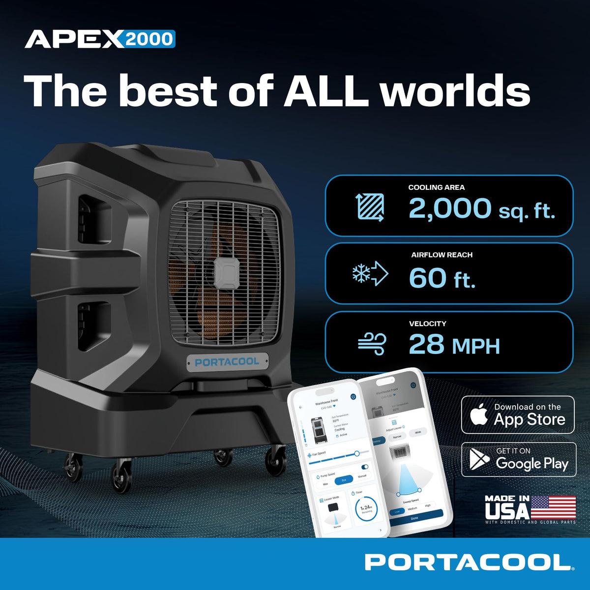 Portacool 2000 SQ. FT. / Black / Industrial Portable
