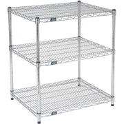 ESD, 3 Tier, Wire Shelving Starter Unit, 24" W x 14" D x 34" H by Nexel – 3, Alloy Steel, Chrome, Model 14243ESD3
