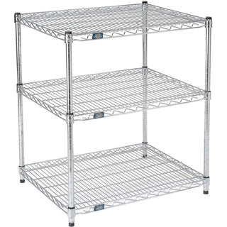 ESD, 3 Tier, Wire Shelving Starter Unit, 24" W x 14" D x 34" H by Nexel – 3, Alloy Steel, Chrome, Model 14243ESD3