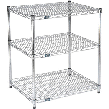 ESD, 3 Tier, Wire Shelving Starter Unit, 54" W x 18" D x 34" H by Nexel – 54" W x 18" D x 34" H, Alloy Steel, Chrome, Model 18543ESD3