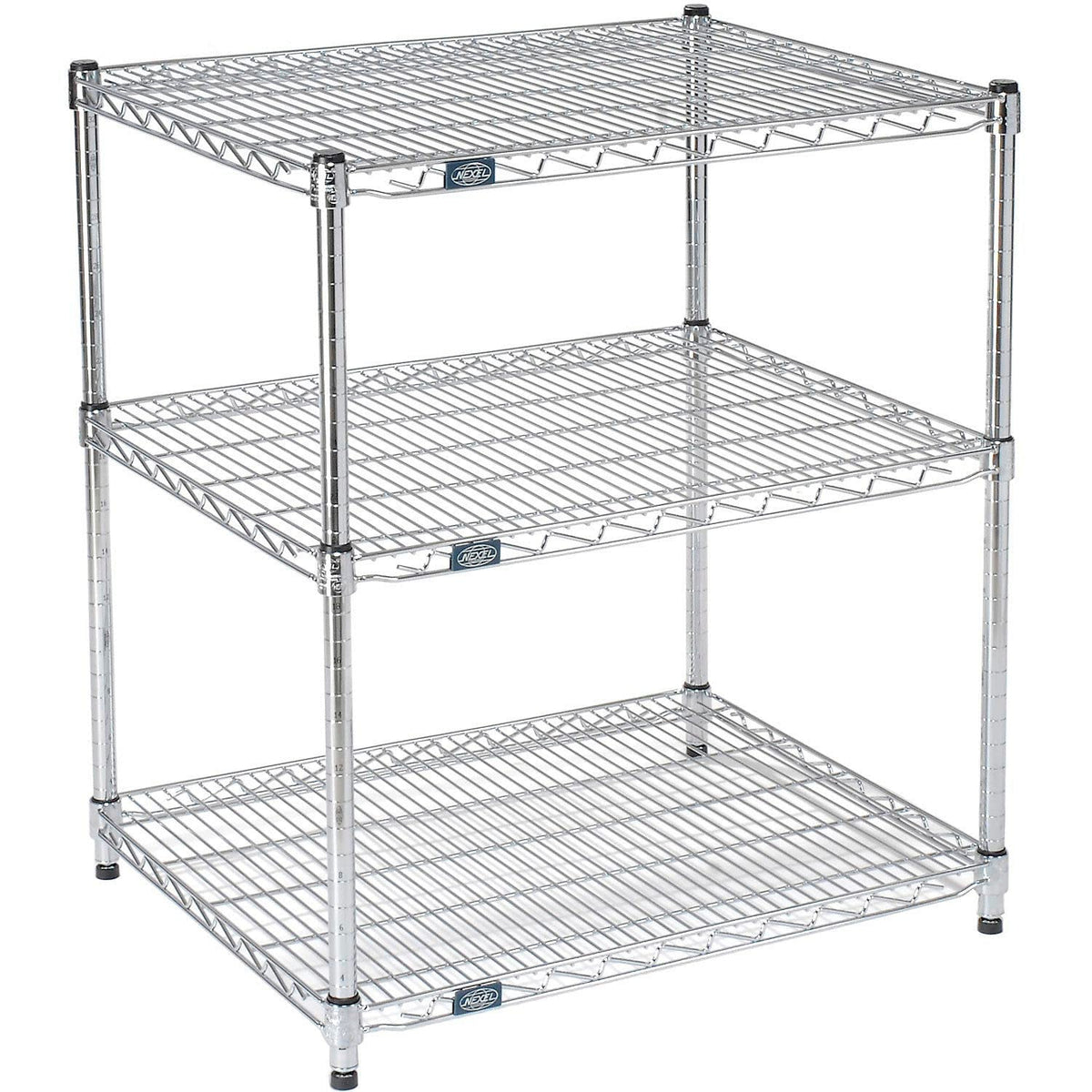ESD, 3 Tier, Wire Shelving Starter Unit, 30" W x 21" D x 34" H by Nexel – 3, Alloy Steel, Chrome, Model 21303ESD3