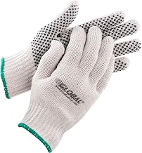 Global Industrial PVC Dot Knit Gloves, Single-Sided, Black, Medium, 1-Dozen