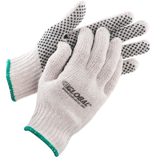 PVC Dot Knit Gloves by Global Industrial – Medium, Polycotton, Black, Model 708352M