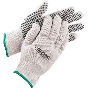 PVC Dot Knit Gloves by Global Industrial – Medium, Polycotton, Black, Model 708352M
