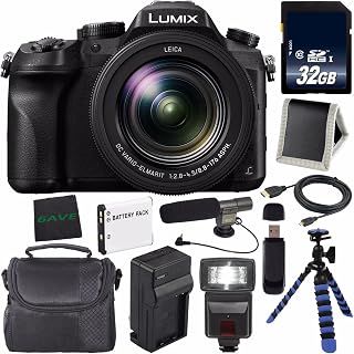 Panasonic Lumix DMC-FZ2500 Digital Camera DMC-FZ2500 (International Model) + Lithium Ion Battery + Charger + 32GB Memory Card + Flexible Tripod + Flash Bundle