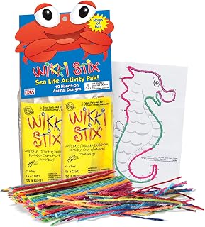 Wikki Stix WikkiStix Sea Life Pak Features 12 Sea Creatures with Hands-on Activity and Fun Fact on Each, Made in The USA!