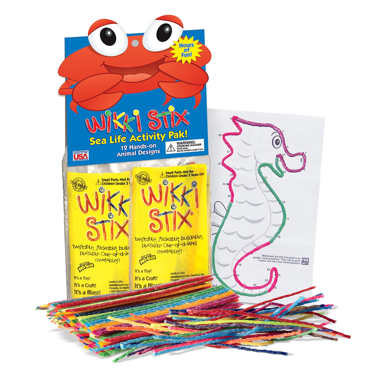 WikkiStix Sea Life Pak Features 12 Sea Creatures with Hands-on Activity and Fun Fact on Each by Wikki Stix – Small, knitting yarn and food-grade wax.