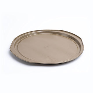 Steel Pizza Pan 14x13x0. by Cuisipro – 14x13x0.5", 1 quarts, Carbon Steel, Silver, Model 746274