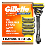 ProGlide Shield Men's Razor by Gillette – 1 Count (Pack of 1), Stainless Steel, black brown