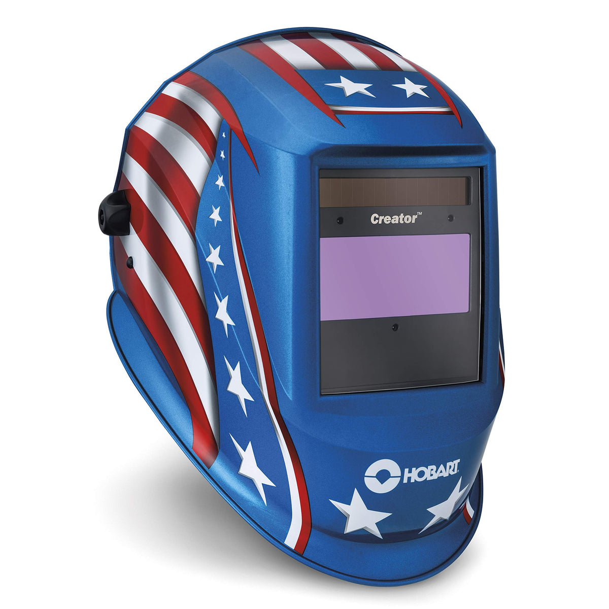 Auto-Darkening Welding Helmet by Hobart – One Size, Polycarbonate (PC), Red, Model 770870