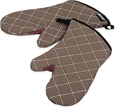 San Jamar 800FG13 BestGuard Commercial Heat Protection Up To 450° F Oven Mitts (Pair), 13" Length, Tan