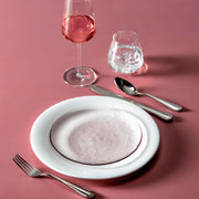 Saterna Bone China 16 Piece Dinnerware Set by Fortessa – Service for 4, Bone China, White, Pack of 16, Model 16PPS-SATERNA