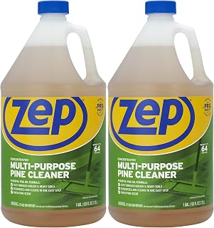 Zep Concentrated Multi-Purpose Pine Cleaner, 128 oz (Pack of 2), Pine Cleaner Concentrate, Removes Grease & Grime, Cleans and Deodorizes with a Fresh Pine Scent