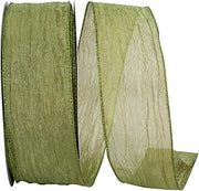 Reliant Ribbon Crushed Mesh Value Wired Edge Ribbon, 2-1/2 Inch X 50 Yards, Moss