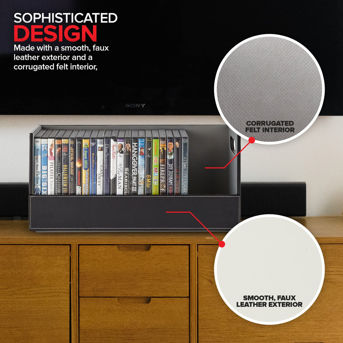 Stock Your Home Black 6 Pack / 6 / 3 Count Pack of 2 CD Racks