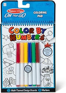 Melissa & Doug On The Go Color by Numbers Kids' Design Boards: Playtime, Construction, Sports, and More