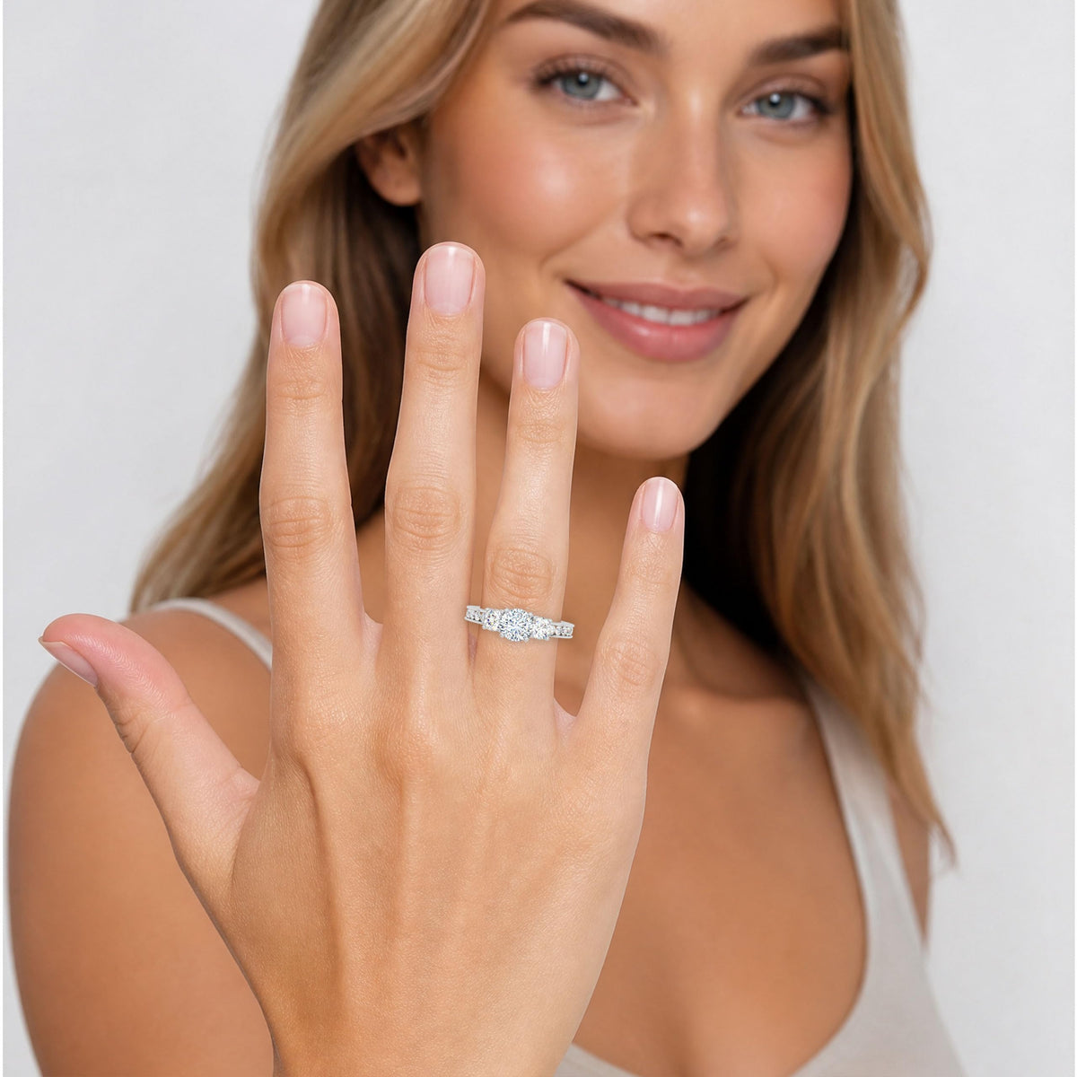 Platinum 1.8 CTW Round Cut Channel Set 3 Three Stone Diamond Engagement Ring by Houston Diamond District – Model F#41 PLT S#9.5 RI5446W-6.96