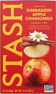 Stash Cinnamon Apple Chamomile Herbal Tea, 120 Bags (6 Boxes of 20), Caffeine Free