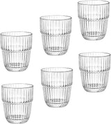 Bormioli Rocco Barshine 7 oz. Juice Stackable Tempered Drinking Glasses, Set of 6, Clear