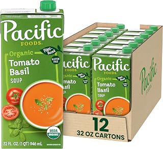 Pacific Foods Organic Tomato Basil Soup, 32 Oz (12 Pack)