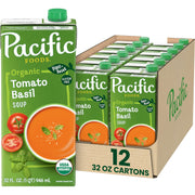 Organic Tomato Basil Soup by Pacific Foods – 32 Fl Oz (Pack of 12), Pack of 12