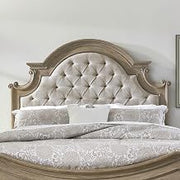 Liberty Furniture Magnolia Manor King Upholstered Panel Bed Headboard Traditional Bedroom - Weathered Bisque