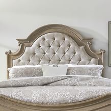 Liberty Furniture Magnolia Manor King Upholstered Panel Bed Headboard Traditional Bedroom - Weathered Bisque