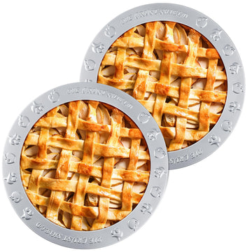 Dunkive Pie Crust Shield, Aluminum, Fits 9.5 to 10.5 Inch Plates, Silver