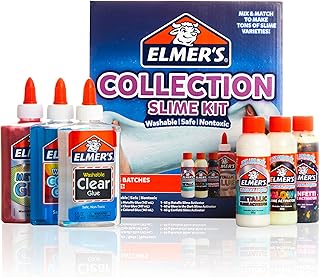 Elmer's Collection Slime Kit, Washable, Nontoxic, 6 Count - Includes Metallic, Clear, Colored Glue, Magical Liquid Slime Activators