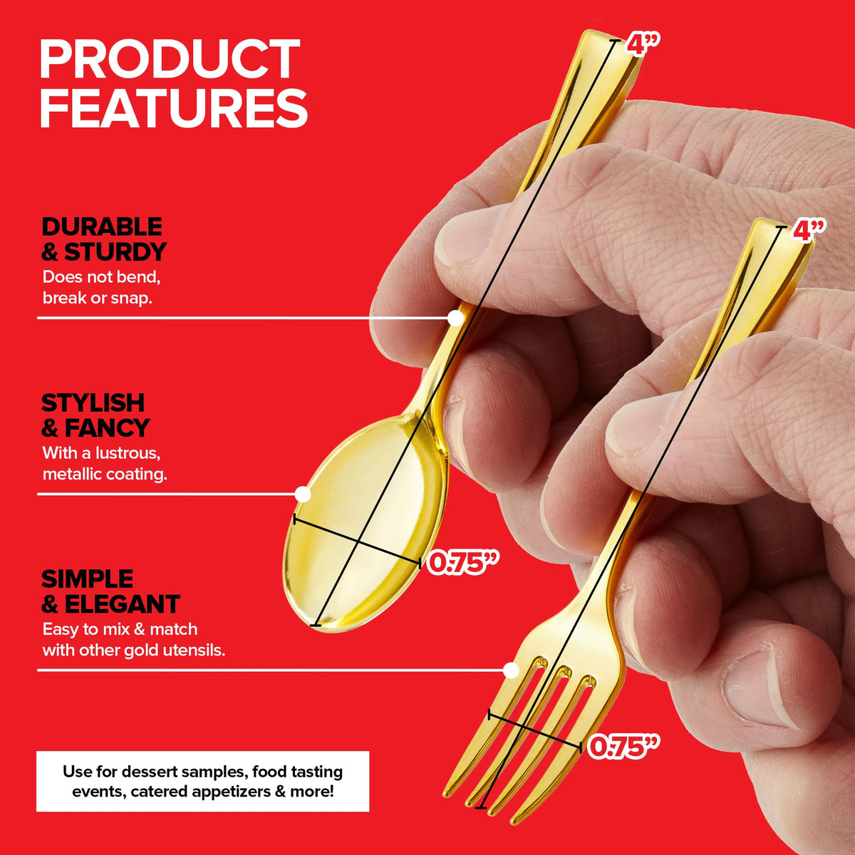 Stock Your Home Gold / 4 Inch / Modern Spoons