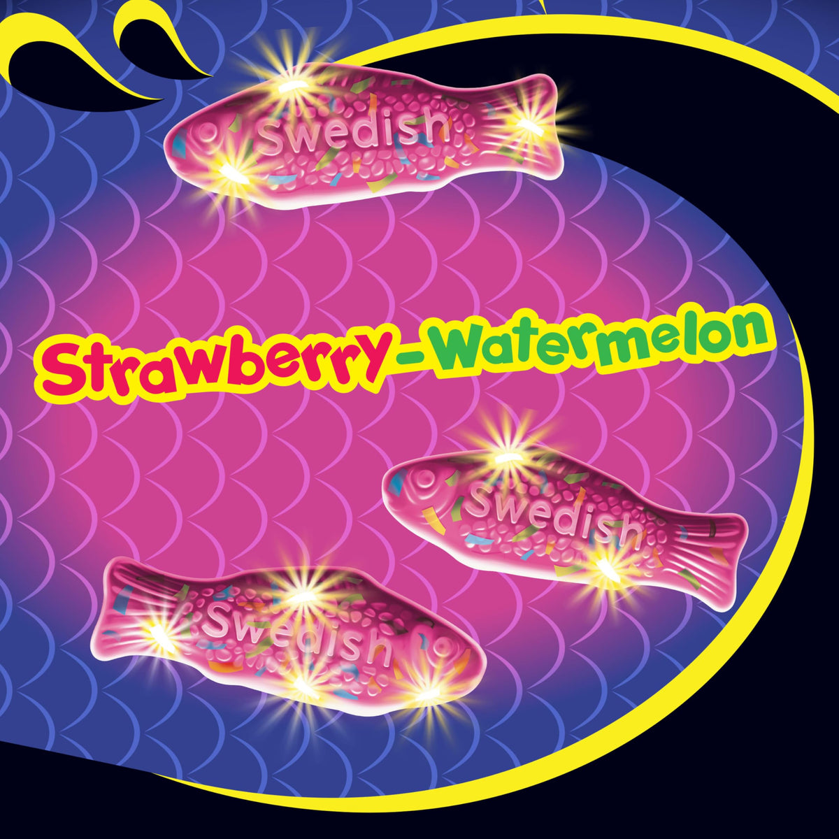 Mini Glow Ups Strawberry-Watermelon Soft & Chewy Gummy Candy by Swedish Fish – 6.7 oz