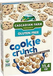 Cascadian Farm Organic Cookie Crunch Cereal, Gluten Free, 11.4 oz | Cookie Flavor with Chocolatey Sprinkles; Non-GMO Project Verified and USDA Organic; 17g Whole Grain per Serving, 11.4 oz