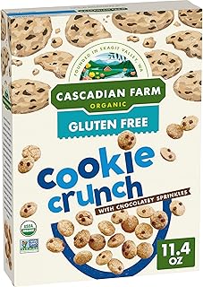 Cascadian Farm Organic Cookie Crunch Cereal, Gluten Free, 11.4 oz | Cookie Flavor with Chocolatey Sprinkles; Non-GMO Project Verified and USDA Organic; 17g Whole Grain per Serving, 11.4 oz