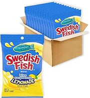 SWEDISH FISH Blue Raspberry Lemonade Soft & Chewy Gummy Candy, 12 Bags | Bulk Candy